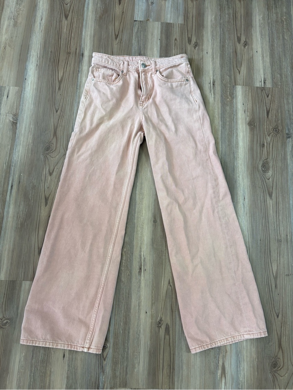 Divided by H&M High -Rise Wide Leg Jeans - Light Pink Sz 2